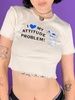 Damen Bluse Apricot Letters Print Kurze Ärmel Stretch Piping Jewel Neck Polyester T-Shirt