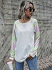 Damen Bluse Weiß Langarm Jewel Neck Polyester T Shirt