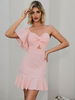 Damen Bodycon Kleider Rosa trägerlose Cupless Polyester Midi Etuikleid