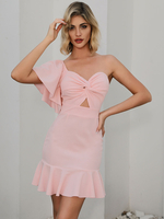 Damen Bodycon Kleider Rosa trägerlose Cupless Polyester Midi Etuikleid