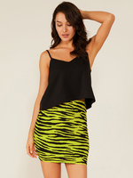 Damen Bodycon Kleider Schwarz Backless Ärmellose Cami Zweiteiler Set