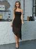 Damen Bodycon Kleider Schwarz Ärmellose Träger Hals Casual Slim Fit Kleid Etuikleid