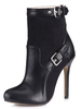 Damen Bootie aus PU mit Schnallen und Stilettos in Schwarz
