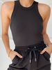 Damen Cami Top Black Jewel Neck Polyester Casual Camis