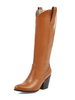 Damen Cowboystiefel Kniehohe Stiefel Spitz Blockabsatz 3.1 "Winterstiefel