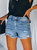 Damen Denim Shorts Straight Cowboy Casual Hot Pants Hot