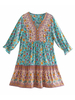 Damen Etuikleider Fantastic Blue Polyester Printed Short Tunic Dress