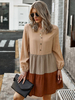 Damen Etuikleider Orange Fantastic Polyester Color Block Tunika Kleid