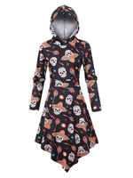 Damen Etuikleider Orange Kapuze Polyester Bedrucktes Fabulous Tube Kleid