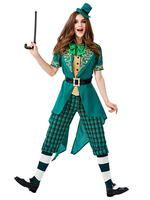 Damen-Feiertagskostüme St.Patricks Day Karneval Kostüm-Kostüm Grüne Polyesterfaser-Krawattenhutschärpe