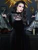 Damen Gothic Kleid Schwarz Gothic Polyester High Slits Kleid