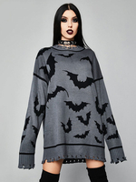 Damen Gothic Kostüm Deep Grey Langarm Polyester Retro Tops