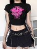 Damen Gothic Kostüm Schwarz Sexy Cotton Top Retro Kostüme
