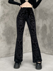 Damen Gothic Long Pants Schwarze Polyester Retro Hose