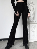 Damen Gothic Pants Schwarze Gothic Polyester Retro Hose