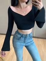 Damen Gothic Top Schwarz Gothic Cotton Top Langarm Gothic Top