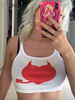 Damen Gothic Top Weiß Sexy Ärmel Baumwolltop