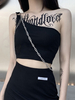 Damen Gothic Tops One Shoulder Cotton Top