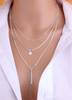 Damen Halskette Silber Metallic Layered Halskette