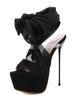 Damen High Heel Sexy Sandalen Schwarze Spitze Peep Toe Stiletto Heel Schnüren Sexy Schuhe