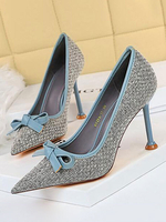 Damen High Heels Hell Himmelblau PU Leder Polyurethan Spitze Zehen Stiletto Absatz Lässige Absätze