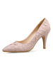 Damen High Heels Pink Slip-On Spitze Zehen Stiletto Heel Retro Low-Tops