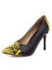 Damen High Heels Pointed Toe Pumps Farbblock Stiletto Heel Chic Plus Size Schuhe