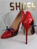 Damen High Heels Red Slip-On Spitze Zehen Stiletto Absatz Patent PU Plus Size Sexy High Heels