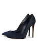 Damen High Heels Schwarz Kleid Schuhe Wildleder Spitzschuh Slip On Pumps