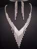 Damen Hochzeitsschmuck Set Wunderschöne Strass Halskette Ohrring Mode Accessoires