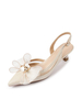 Damen Hochzeitsschuhe Bögen Rindsleder Spitzschuh Goblet Heel Brautschuhe