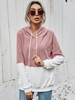 Damen Hoodie Cameo Brown Langarm Zweifarbiges Polyester Hooded Sweatshirt