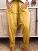 Damen Hosen Gelbe Polyester Lange Haremshose
