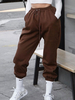 Damen Hosen Kaffee Braun Polyester Athletic Tapered Fit Casual Latzhose