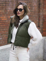 Damen Jacke Stehkragen Reißverschluss Polyester