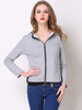 Damen Jacken Grey Street Wear Langarm Casual Cotton Hooded Jacket
