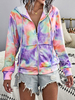 Damen Jacken Hooded Tie Dye Athletic Purple Jacke für Frauen