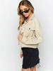 Damen Jacken Turndown Kragen Langarm Field Polyester Khaki Casual Short Jacket