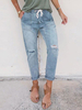 Damen Jeans Casual Lace Up Denim
