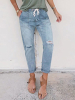 Damen Jeans Casual Lace Up Denim
