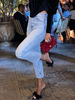 Damen Jeans Cotton Blue Bestickte Skinny Fashion Long Jeans