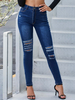 Damen Jeans Cowboy Raised Waist Tapered Fit Lange Jeanshose