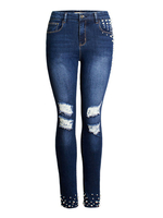Damen Jeans Cowboyhose Blau Langhose Jeanshose