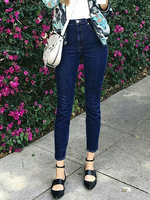 Damen Jeans Cowboyhose Tiefblaue; lange; eng anliegende Jeanshose