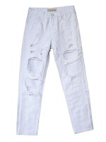 Damen Jeans Cowboyhose Weiße lange; eng anliegende Jeanshose mit gerader Passform
