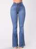 Damen Jeans Hellhimmelblaue Denim-Schlaghose mit hoher Taille