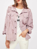 Damen Jeans Jacken Pink Turndown Kragen Langarm Front Button Spring Jacket