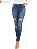 Damen Jeans Moderne Baumwolle Long Fashion Ripped Jeans