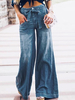Damen Jeans Retro Schnürung Denim Loose Pants
