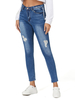 Damen Jeanshose Royal Blue Raised Waist Hose Cowboy Tapered Fit Jeans